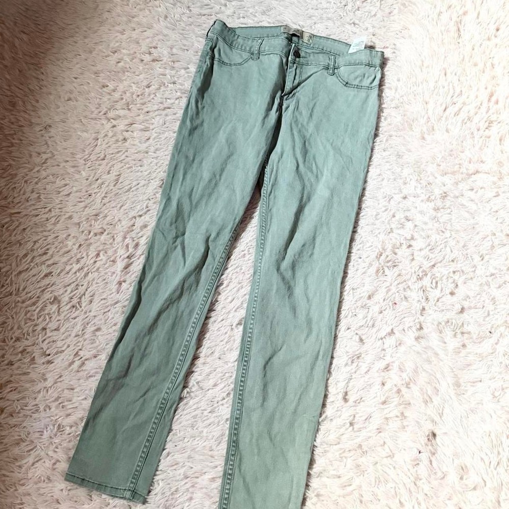 Hollister Sage Green Super Skinny Millennial Earthy Stretch Denim Pant Womens 7R